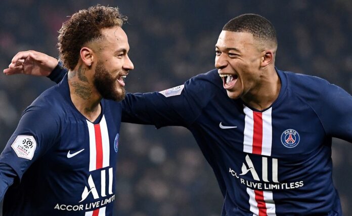 Neymar og Kylian Mbappe