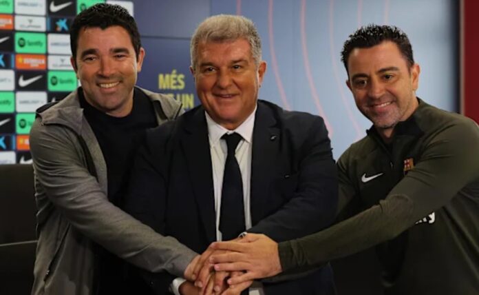 Deco, Joan Laporta og Xavi